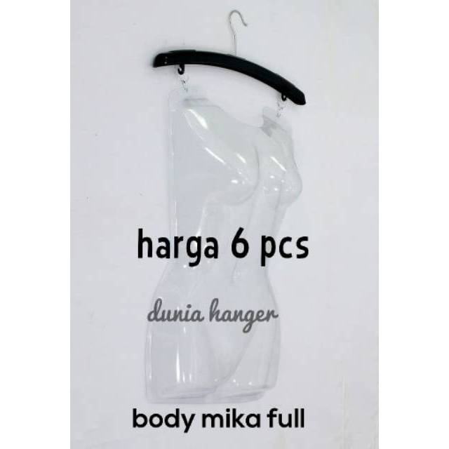 Body mika full + hanger harga 6 pcs