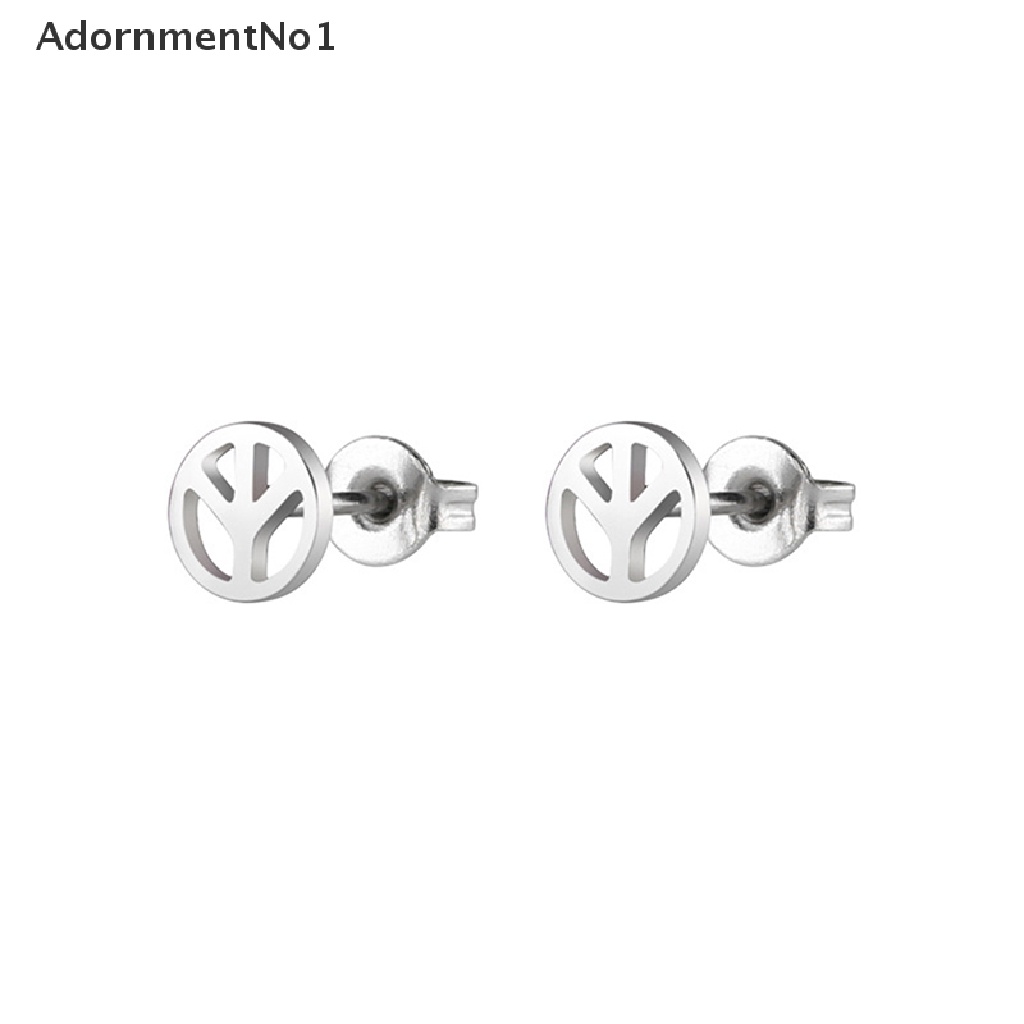 [AdornmentNo1] Simple Punk Peace Symbol Earrings Stainless steel Anti-war Jewelry for Women [new]