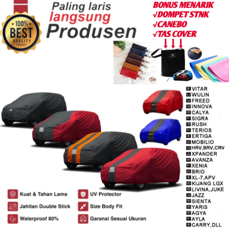 COVER MOBIL/BODY SARUNG MOBIL BRIO,AGYA,IGNIS.YARIS,JAZZ RS,SWIFT,SIRION,MAZDA2,SPLASH,KARIMUN,RIO