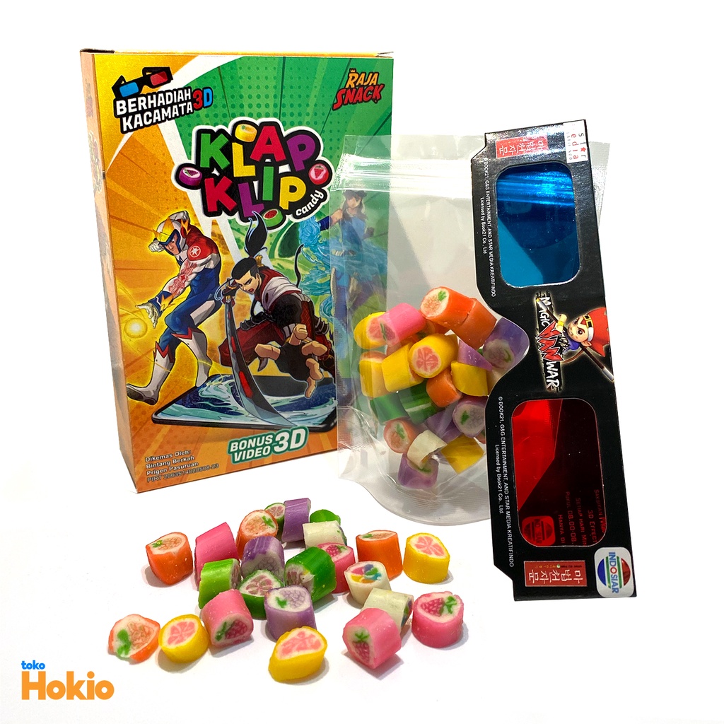 

(isi 20) Klap Klip Candy Permen Jepang berhadiah Kacamata 3D & Video 3D