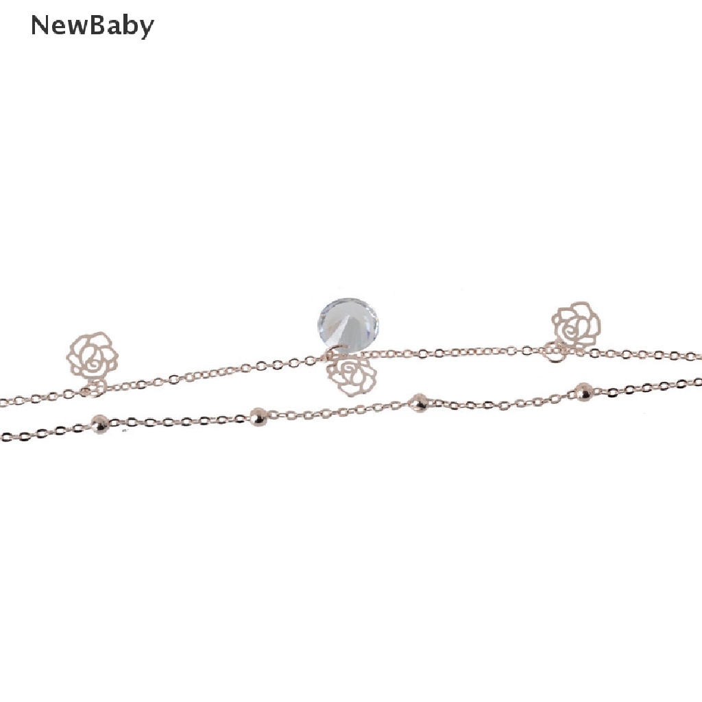 Gelang Kaki Rantai Lapis Emas Desain Ukiran Bunga Hollow Untuk Wanita