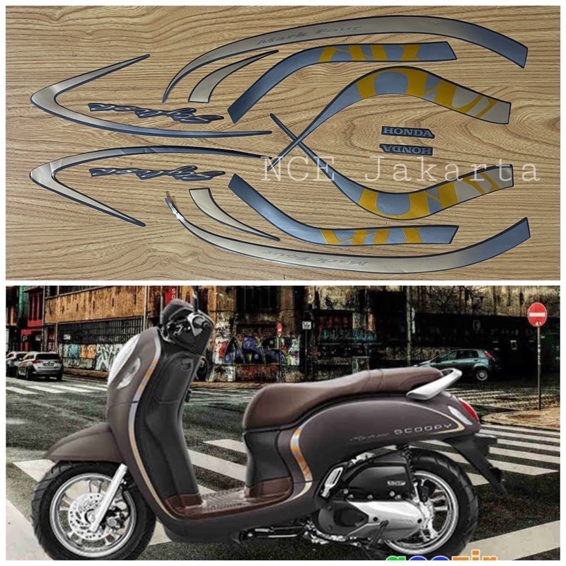 STIKER STRIPING MOTOR FI 2020 STYLISH BROWN