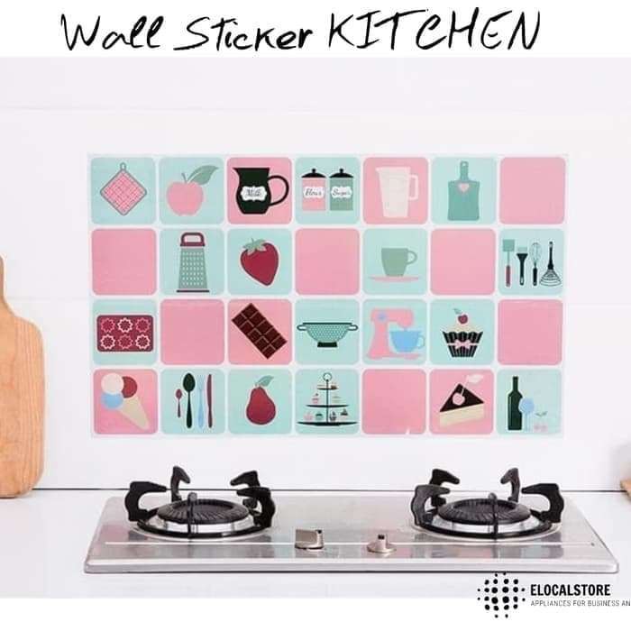 [DEASHOP] STICKER DINDING DAPUR ANTI MINYAK MUDAH DIBERSIHKAN / STIKER WALLPAPER DEKOR DAPUR