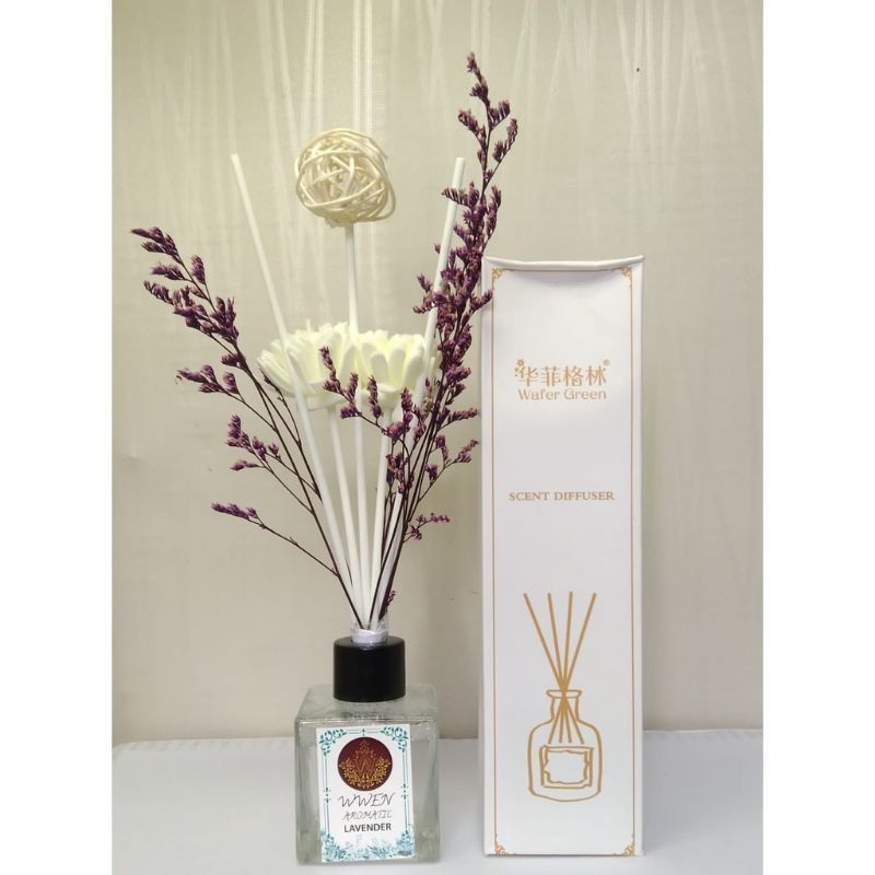 Reed Diffuser 60 Ml Aromatherapy Pewangi Ruangan Aroma Terapi Ruangan Cair Harga Termurah Purifier Aromaterapy Humidifier Fragrance Oil Diffuser Original Murah Terlaris Essential Oil Diffuser Purifier Pendingin Ruangan-AROMA WEN - LAVENDER