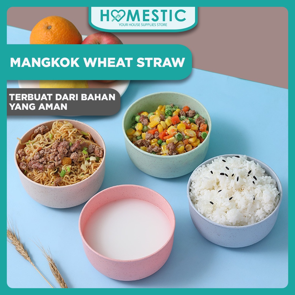 Mangkuk Wheat Straw Ramah Lingkungan | BPA Free | Tahan Panas Microwave