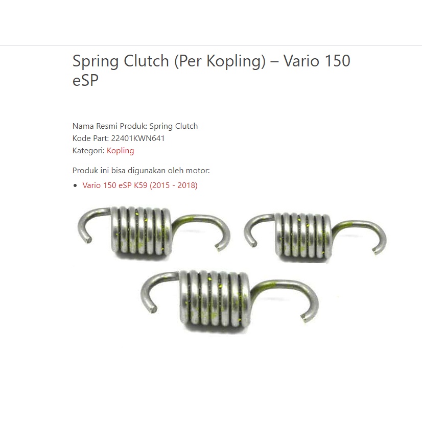 22401KWN640 Spring Clutch (Per Kopling) – Vario 150 eSP
