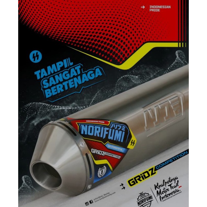 KNALPOT RACING NORIFUMI GRIDZ COMPETION KLX/CRF150L/WR155 (UNTUK BORE UP 150-180cc)