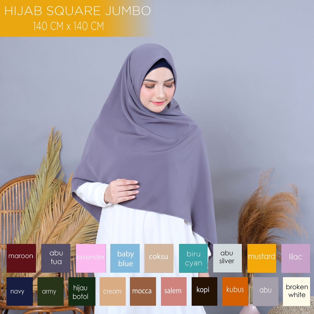 Hijab Wolfis Segiempat Jumbo / Hijab Wolfis Square Jumbo