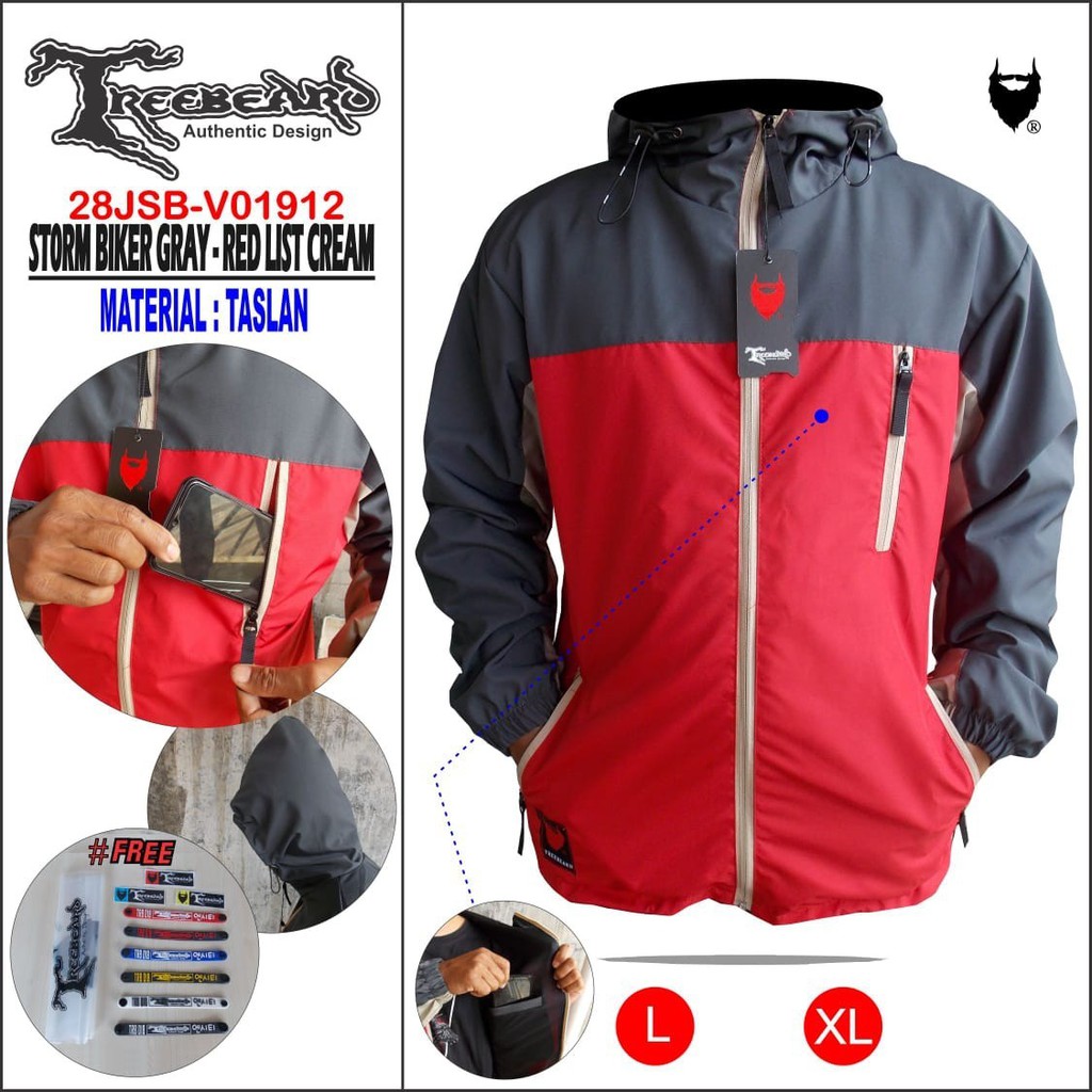 JAKET HOODIE OUTDOR PRIA / JAKET HOODIE STROM BIKER COWOK ORIGINAL TREEBEARD