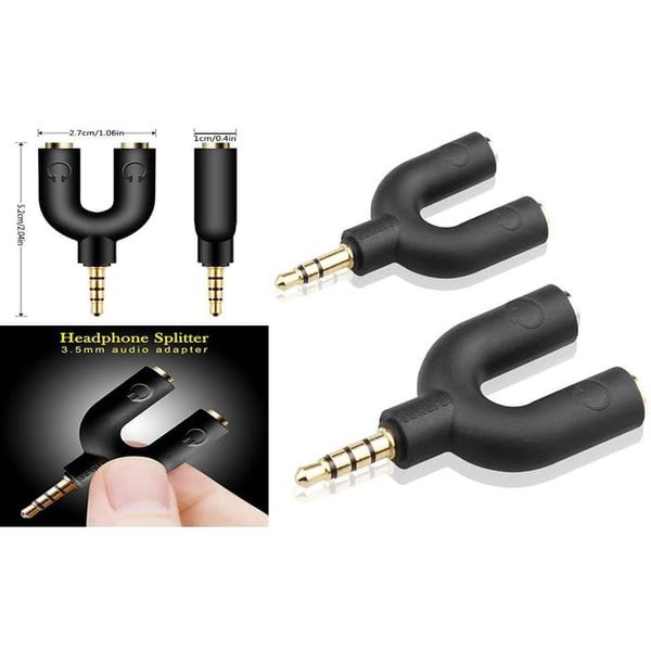 Spliter Audio Shape U 3.5mm ke Headphone &amp; Mic - K0650