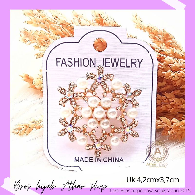 Athar shop COD Bros mutiara kristal fashion korea aksesoris fashion pin bros tuspin-6
