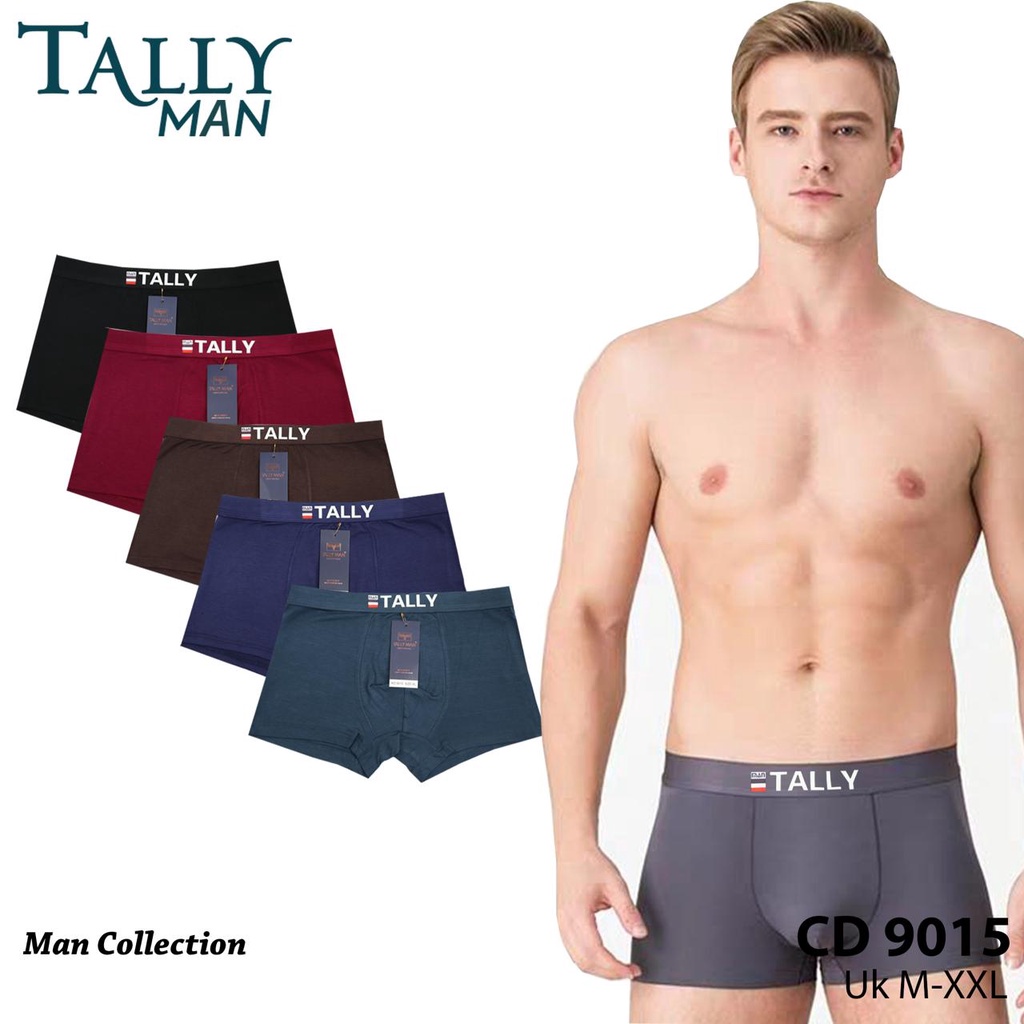 TOKO KL | BOXER TALLY KATUN 100 % TALLY Celana Boxer Pria/Cowo Katun Bambu Fit to M - XXL Adem dan Nyaman CD 9015