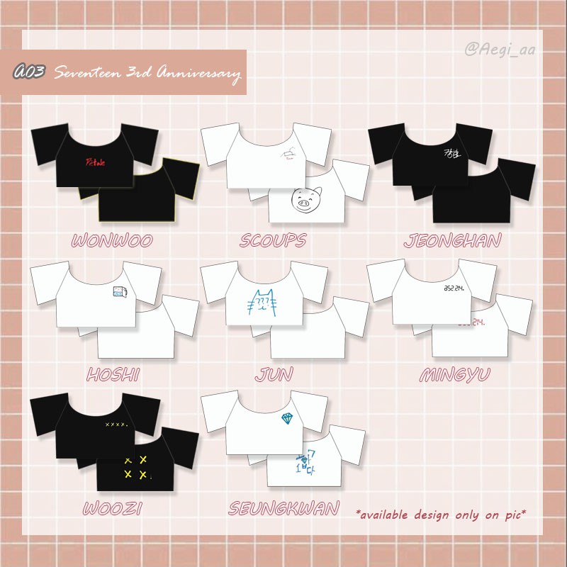 Baju Doll 20 cm / Boneka Kpop Clothes / Edisi 3rd Anniversarry Seventeen