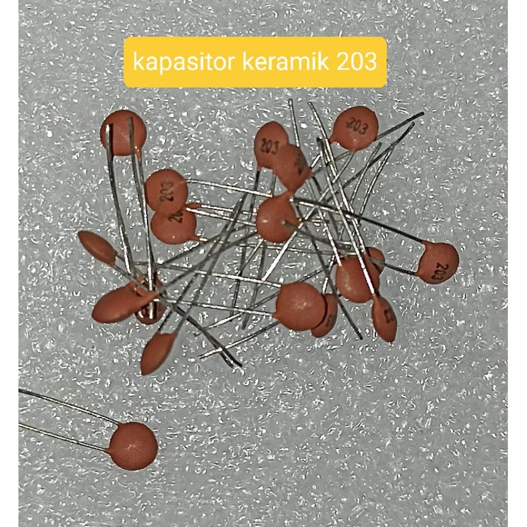 10BUAH KAPASITOR KERAMIK 203 50v 20NF CAPASITOR CERAMIC 203