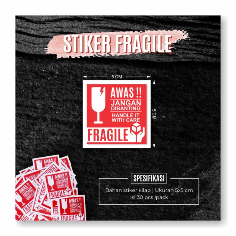 

(ANTI BANTING) STIKER FRAGILE / STIKER JANGAN DI BANTING / LABEL FRAGILE ( REAL PICT )