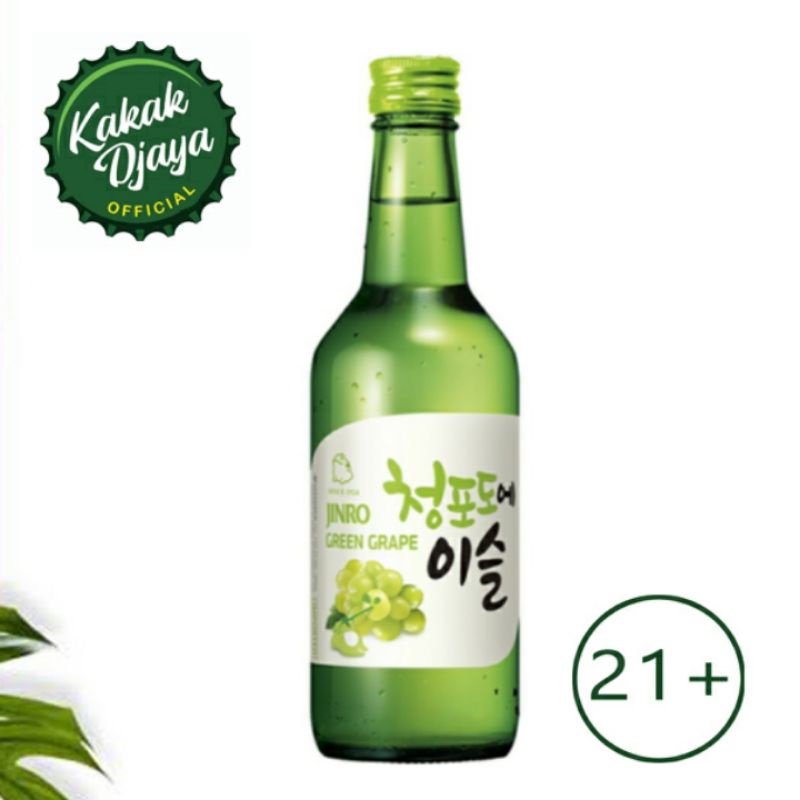 Soju Jinro Greengrape anggur  360ml botol Chamisul Jinro Chamisul Anggur Soju import 360ml Soju Korea jinro Anggur