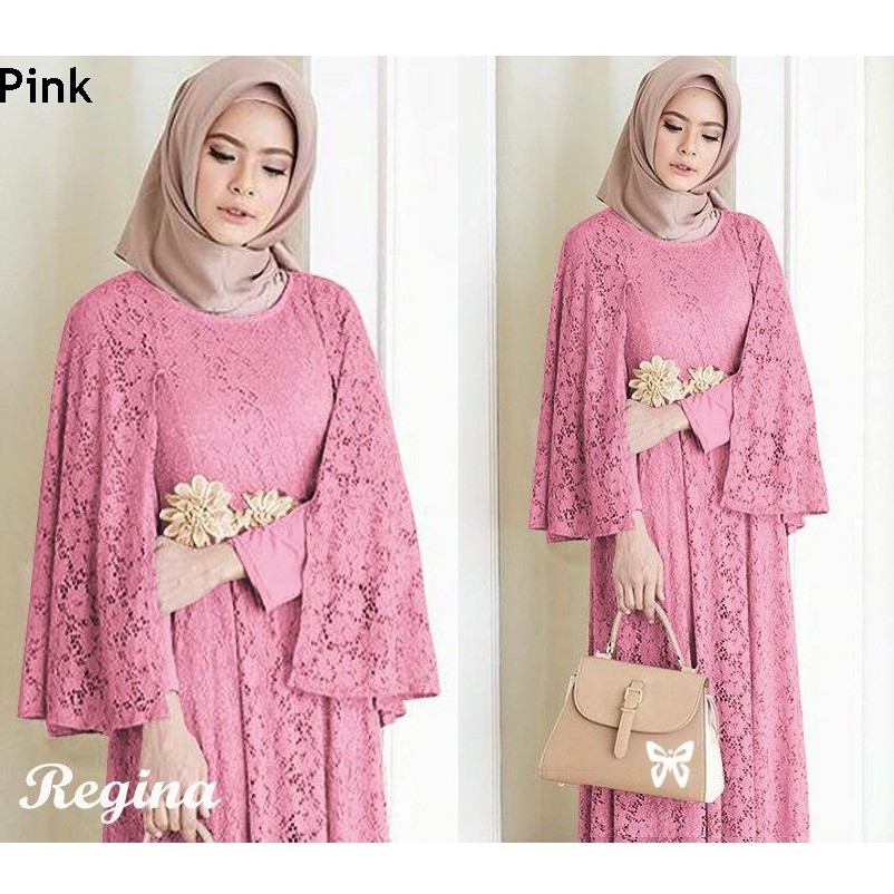 HOPYLOVY - Gamis Brukat Wanita Maxi Regina