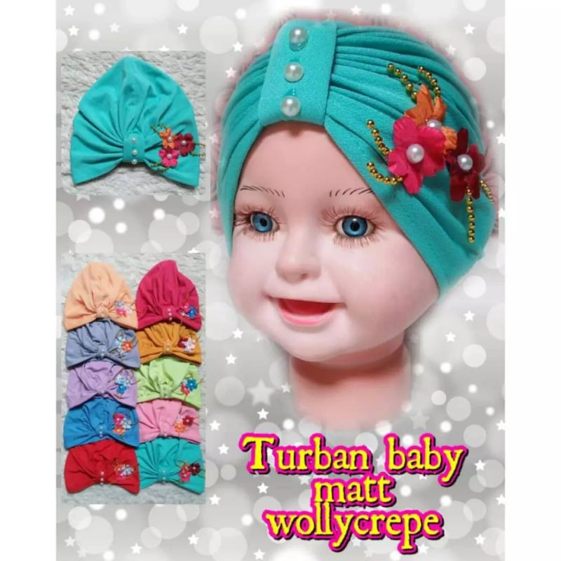 turban Sakura anak bayi perempuan Usia 0 - 3 Tahun | ciput baby new born 6 - 2 thn | bandana Baby Girl newborn import Premium lucu 1 - 5 Bulan