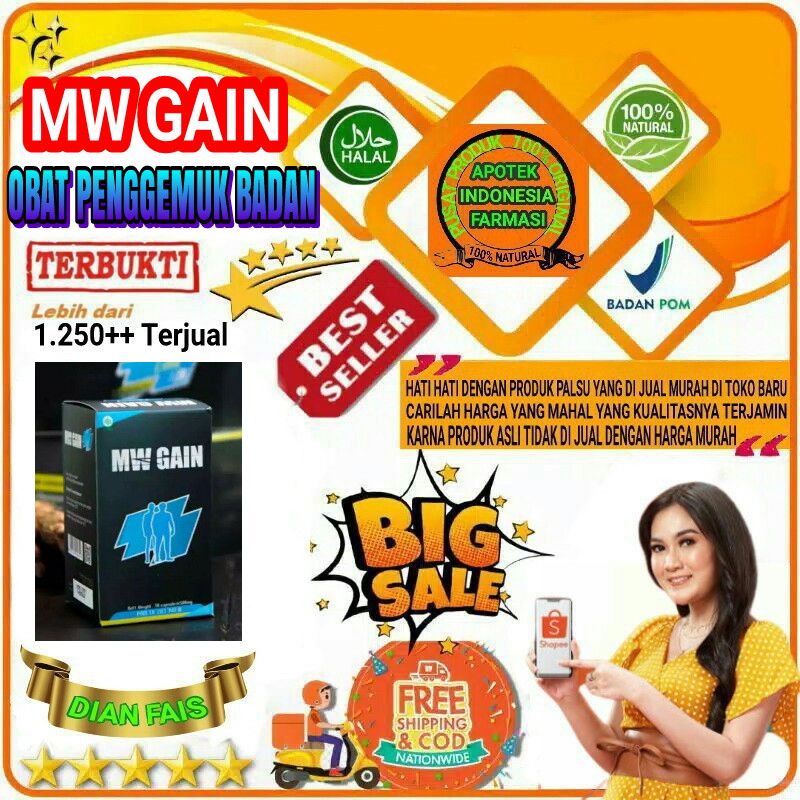 MW GAIN ORIGINAL | PENGGEMUK BADAN HERBAL | OBAT PENGGEMUK BADAN CEPAT | MW GAIN WEIGHT | AMAN BPOM