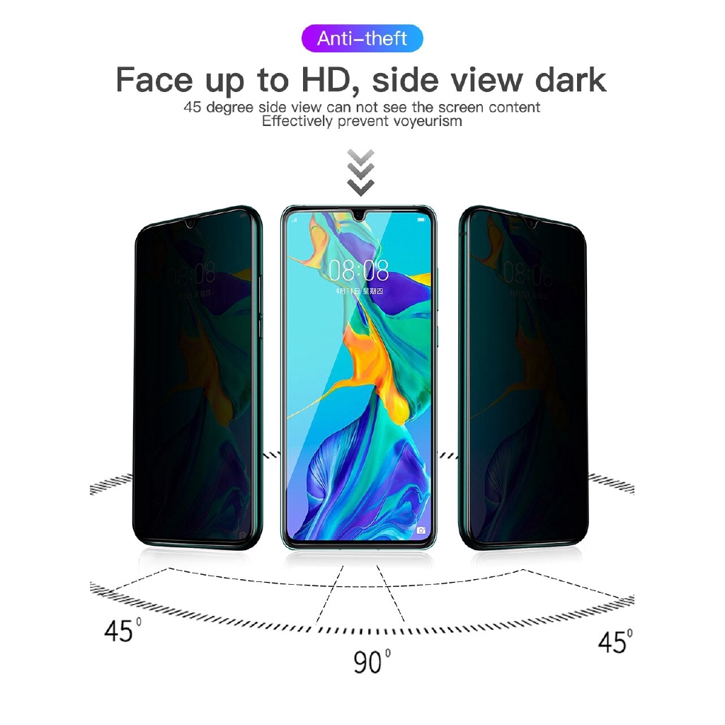 

KUULAA Pelindung Layar Tempered Glass Full Cover Anti Spy untuk Huawei Mate 30