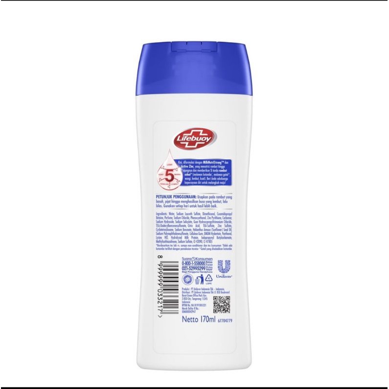 Lifebuoy Anti Dandruff Shampo Rambut Anti Ketombe Active Zinc 170ml