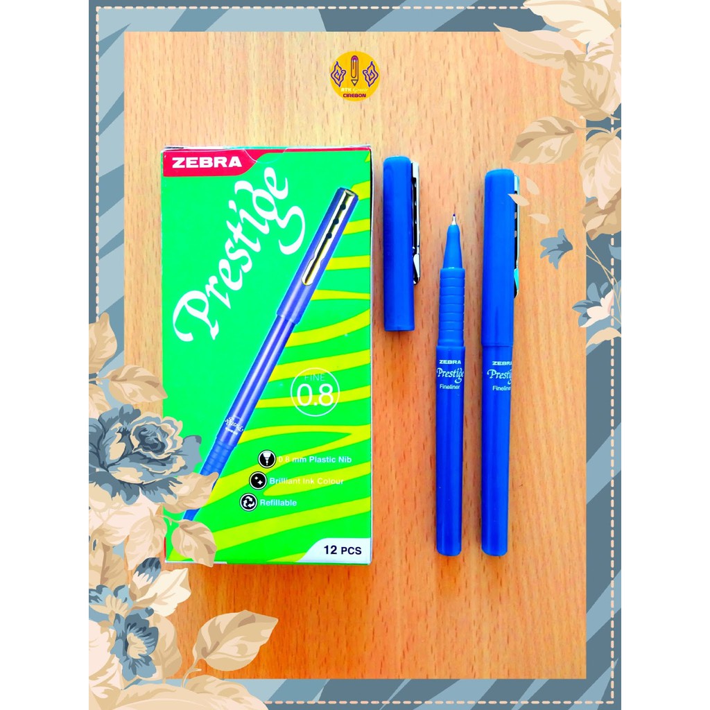 

Pulpen Fineliner Pen Zebra Prestige Fineliner Biru 0,8 mm