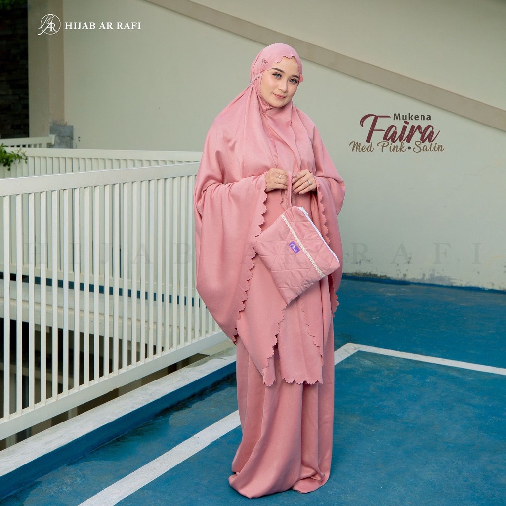 Mukena Satin Mukena Satin Bordir Mukena Faira Warna Med Pink