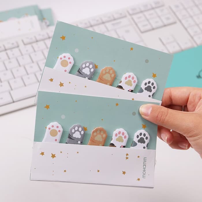 

em114 Sticky Notes Stiker Cute Cat Paw - Mix Color