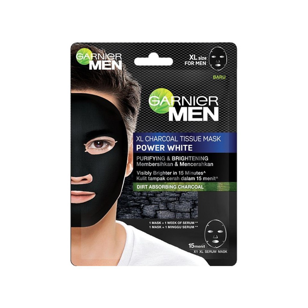 GARNIER MEN XL Charcoal Tissue Mask Power White