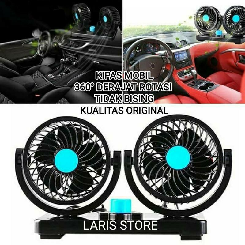 KIPAS ANGIN MOBIL / CAR COOLING DOUBLE FAN 12 VOLT BERKUALITAS