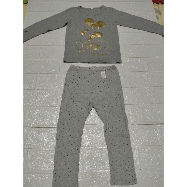 Preloved Setelan Anak Mickey Mouse Grey Preloved Set Bayi Miki Preloved Kaos Anak Mickey Mouse Prelo