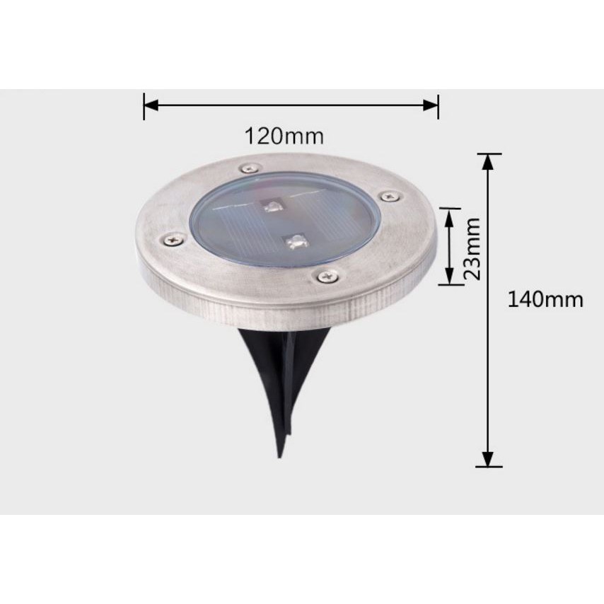 Lampu Tancap Tanam 2 Led WHITE putih Solar Power Tenaga Surya Matahari