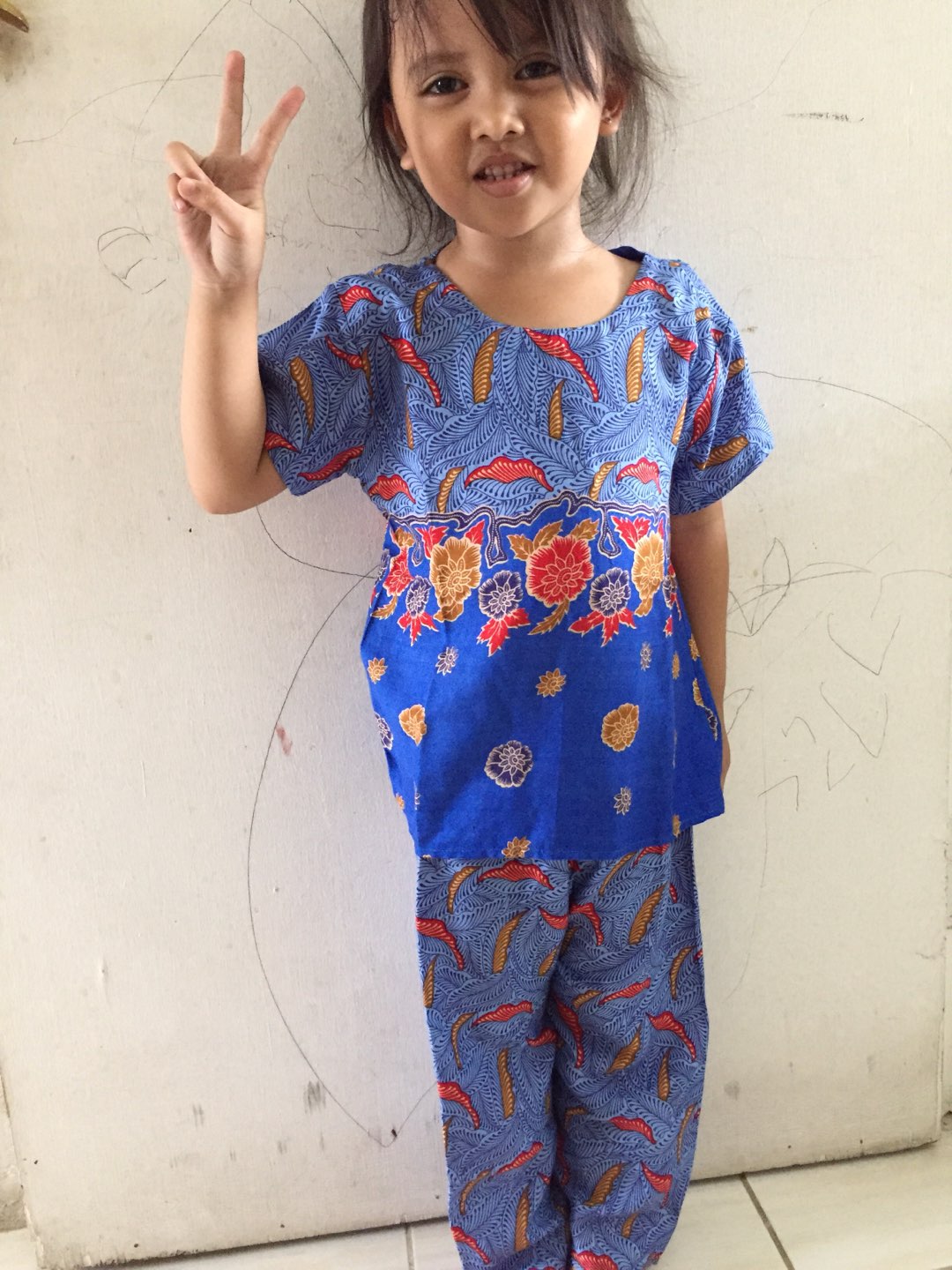 ❤ Cod ❤ Setelan Setcel Set Anak Perempuan Cewek Adem Harian Santai Batik Pekalongan Murah 5 Tahun