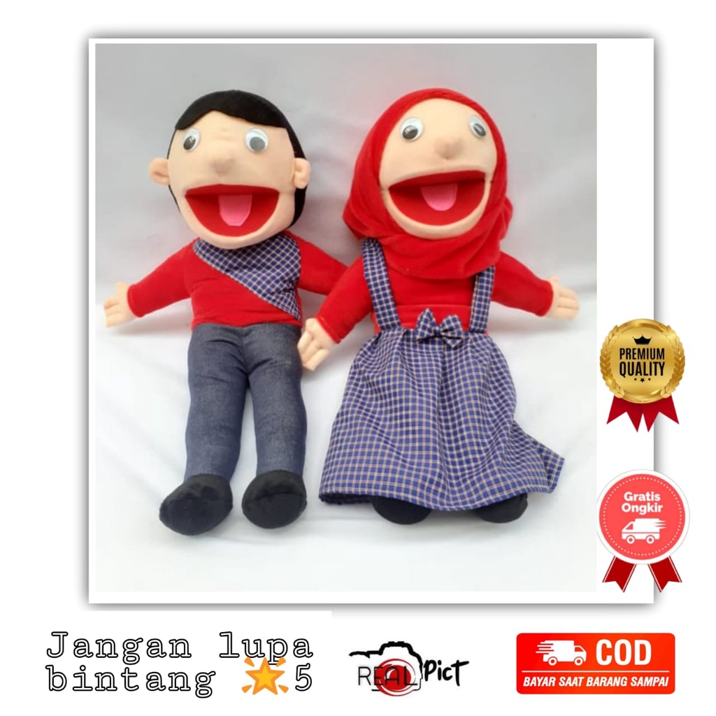 Boneka tangan couple boneka edukasi dongeng anak mainan anak muppet pupet