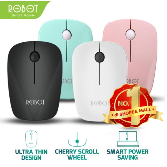 Mouse Wireless Robot M220 2.4G  - Garansi Resmi 1 Tahun