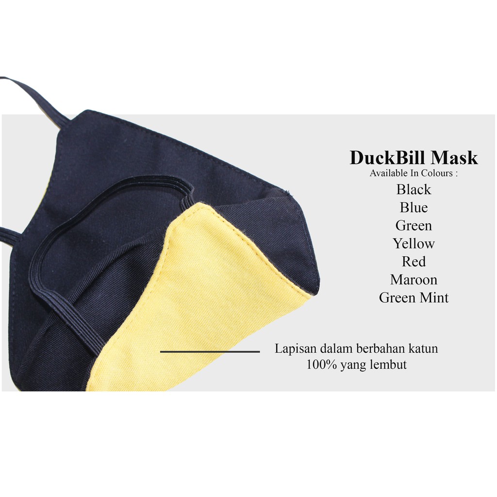 MASKER KAIN 2 PLY DUCKBILL POLOS DEWASA UNISEX EARLOOP NON MEDIS