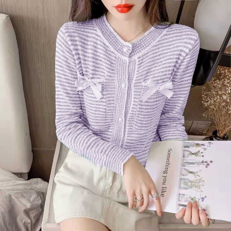 MDLV ~ C498 LILIACE LONG SLEEVE TWED KNIT CARDIGAN/ KARDIGAN KOREA KEKINIAN / KARDIGAN RAJUT IMPORT