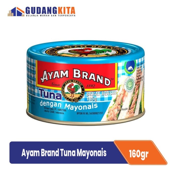 

5ds45ss Ayam Brand Ikan Tuna Kaleng Mayonnaise Natural 185G Xa20X1