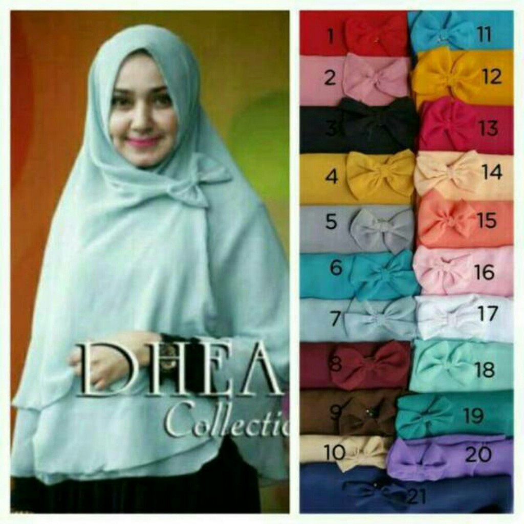 Jilbab Khimar Dhea Pastan Hijab Bergo Instan Syari Sifon Ceruty Ceruti