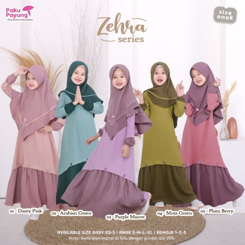 Zehra Series Ori by Paku Payung PPC Gamis Torino Baby Anak dan Remaja 1-13Th