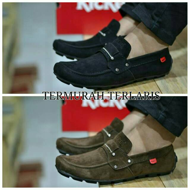 SEPATU KICKERS CASUAL SLOP SUEDE ASLI SLIPON PRIA KERJA KANTOR FORMAL SANTAI ANAK LAKI KREN MURAH
