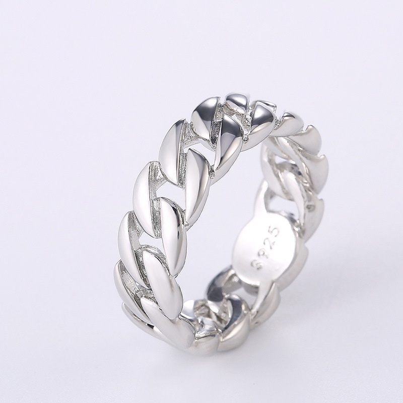 Cincin Rantai Bahan Titanium Steel Gaya Punk Untuk Pria