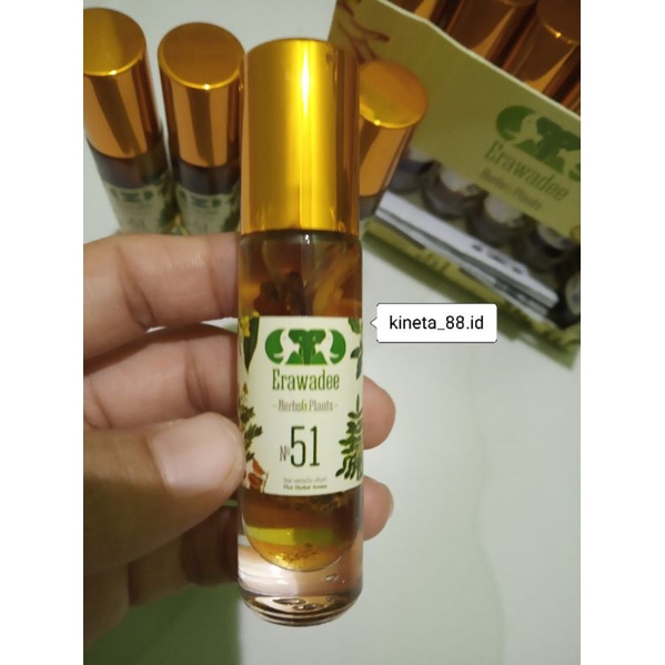 minyak angin herbal erawadee aromatherapy original thailand no. 51
