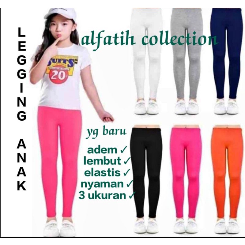 LEGGING ANAK SPANDEK LICIN ADEM&amp;LEMBUT SEMUA USIA UK. M-L-XL