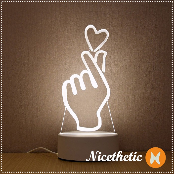 Lampu Tidur Aesthetic Korea Emote Love Saranghaeyo