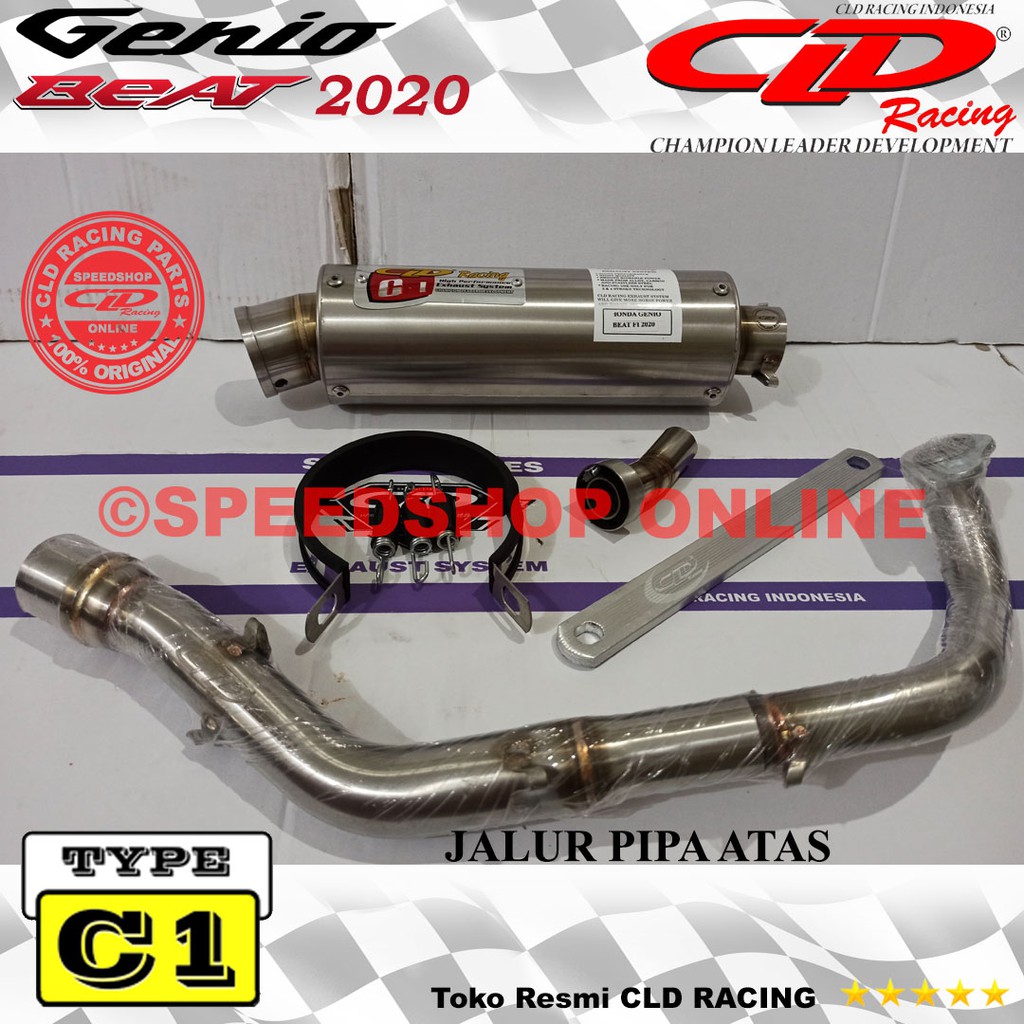 knalpot cld honda genio beat 2020 2021 2022 beat deluxe original type c1 c2 c3 c7 bulat oval monster