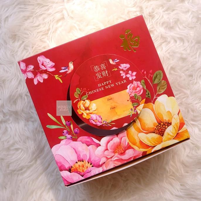 

[COD] 10pcs Cake BOX Imlek 22x22x10 Packaging Hampers Dus Kue Bolu Lapis CNY [COD]