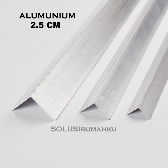 ( 6 Potong x 1 mtr ) Aluminium siku L 2.5 cm (aktual 21 mm) Alum Siku