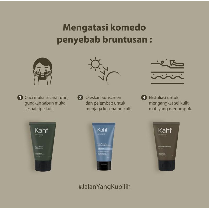 Paket Perawatan Wajah Pria Kahf Sabun Wajah dan Sunscreen (Tabir Surya)