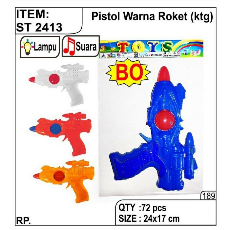 Mainan Anak Pistol-Pistolan Robot (Suara dan Lampu/SNI)